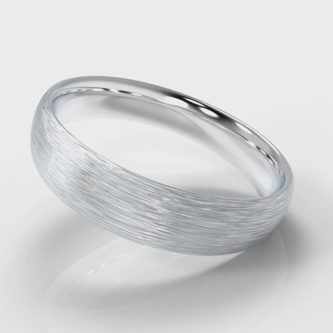 5mm Court Shaped Comfort Fit Brushed Wedding Ring