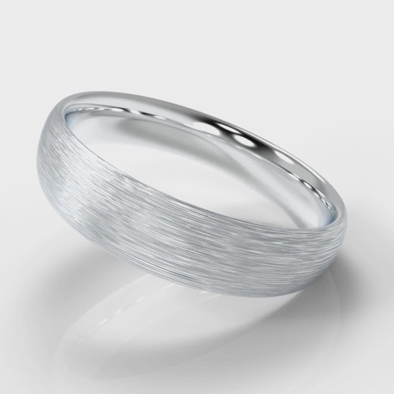 5mm Court Shaped Comfort Fit Brushed Wedding Ring
