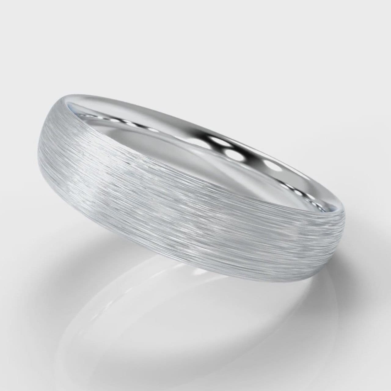 5mm Court Shaped Comfort Fit Brushed Wedding Ring