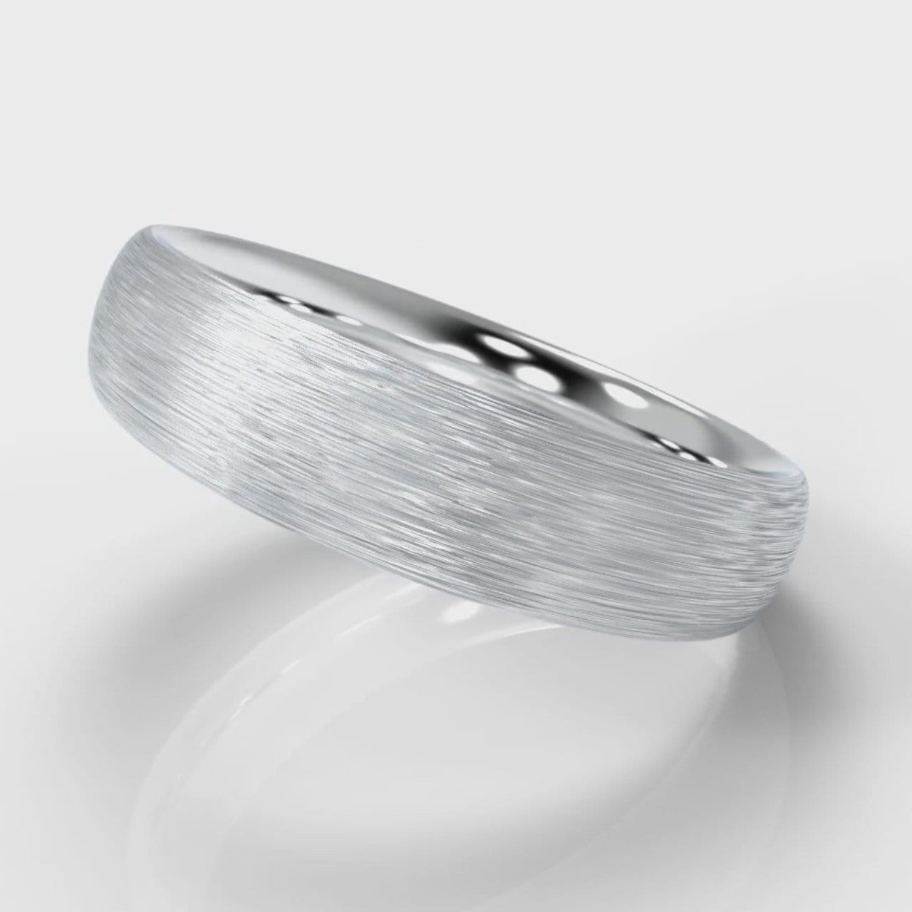 5mm Court Shaped Comfort Fit Brushed Wedding Ring