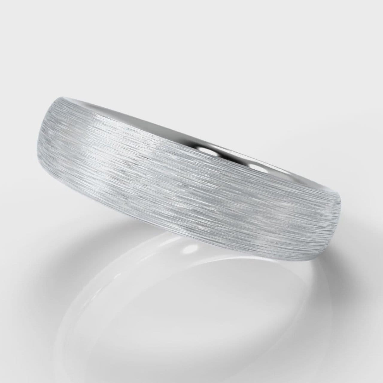 5mm Court Shaped Comfort Fit Brushed Wedding Ring