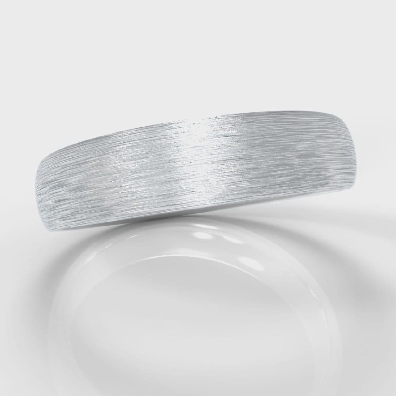 5mm Court Shaped Comfort Fit Brushed Wedding Ring