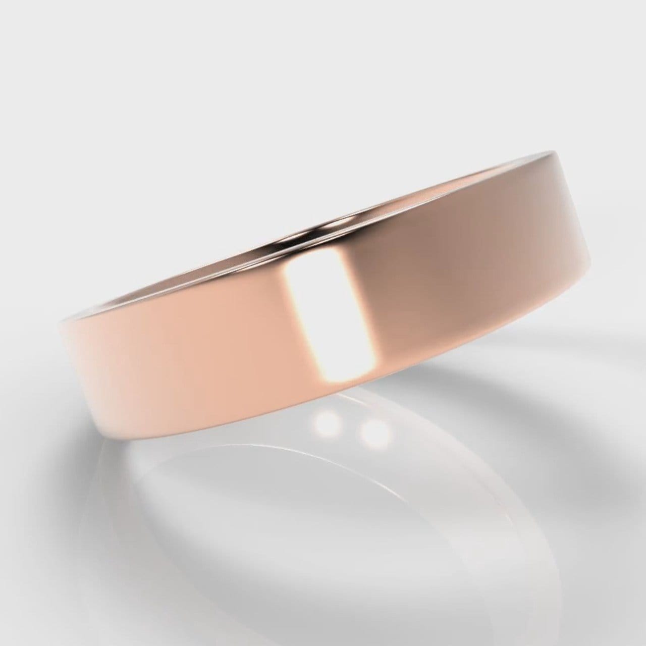 5mm Flat Top Comfort Fit Wedding Ring - Rose Gold