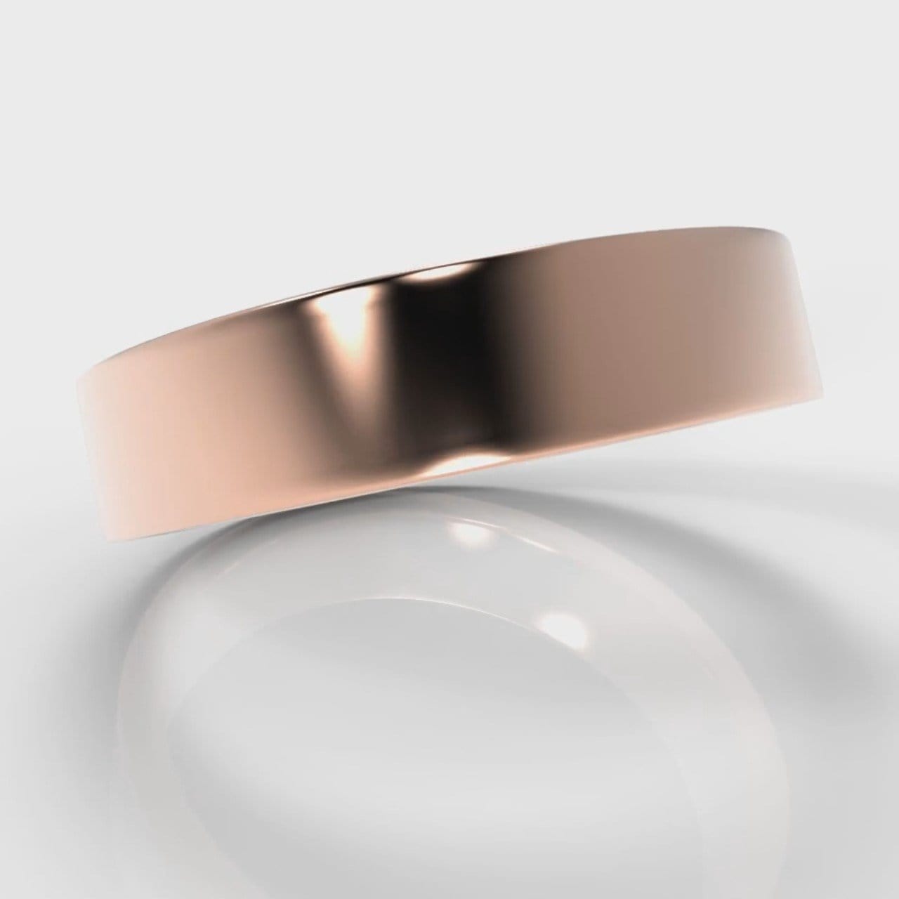 5mm Flat Top Comfort Fit Wedding Ring - Rose Gold