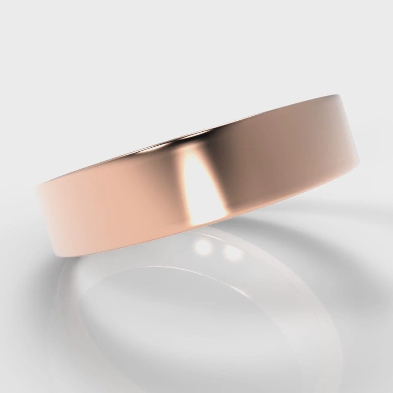 5mm Flat Top Comfort Fit Wedding Ring - Rose Gold