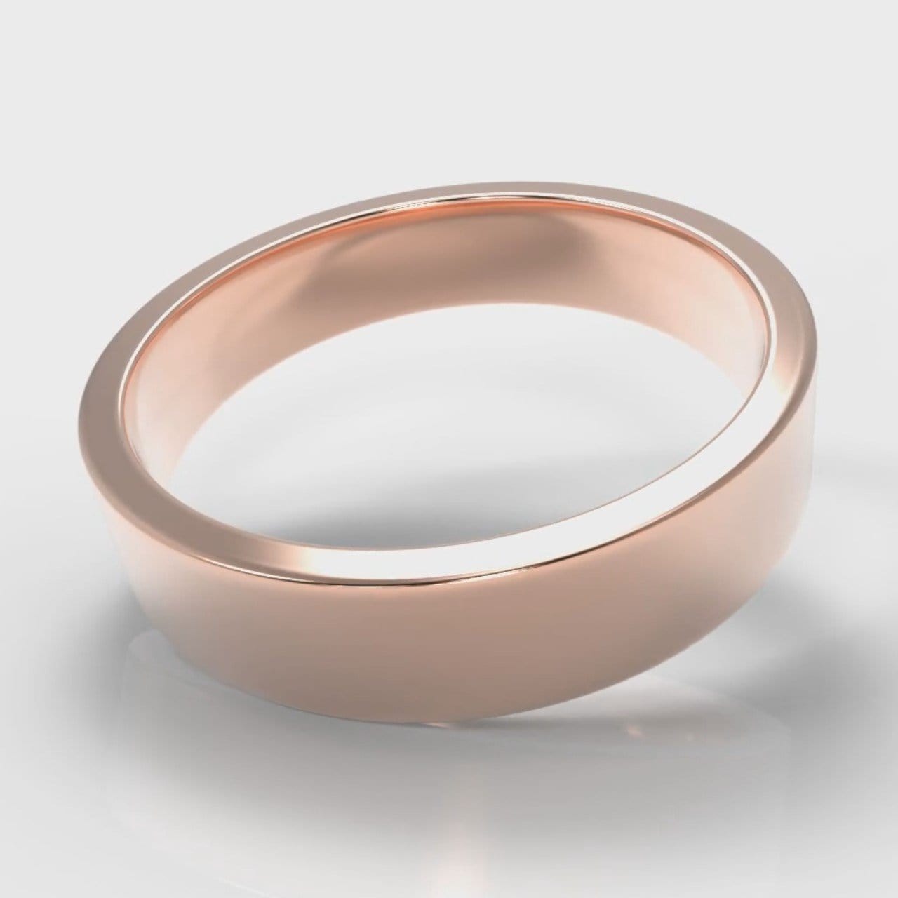 5mm Flat Top Comfort Fit Wedding Ring - Rose Gold
