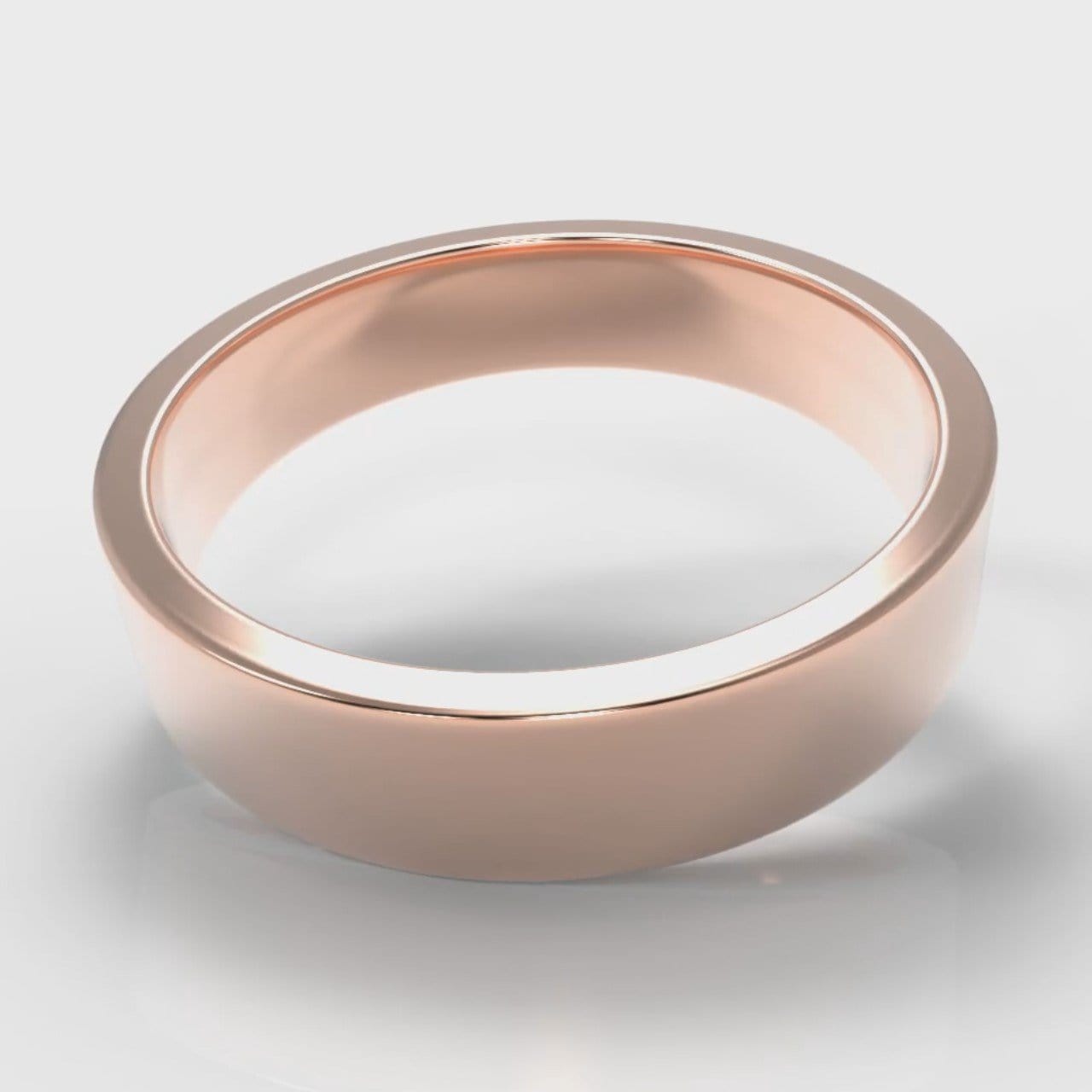 5mm Flat Top Comfort Fit Wedding Ring - Rose Gold