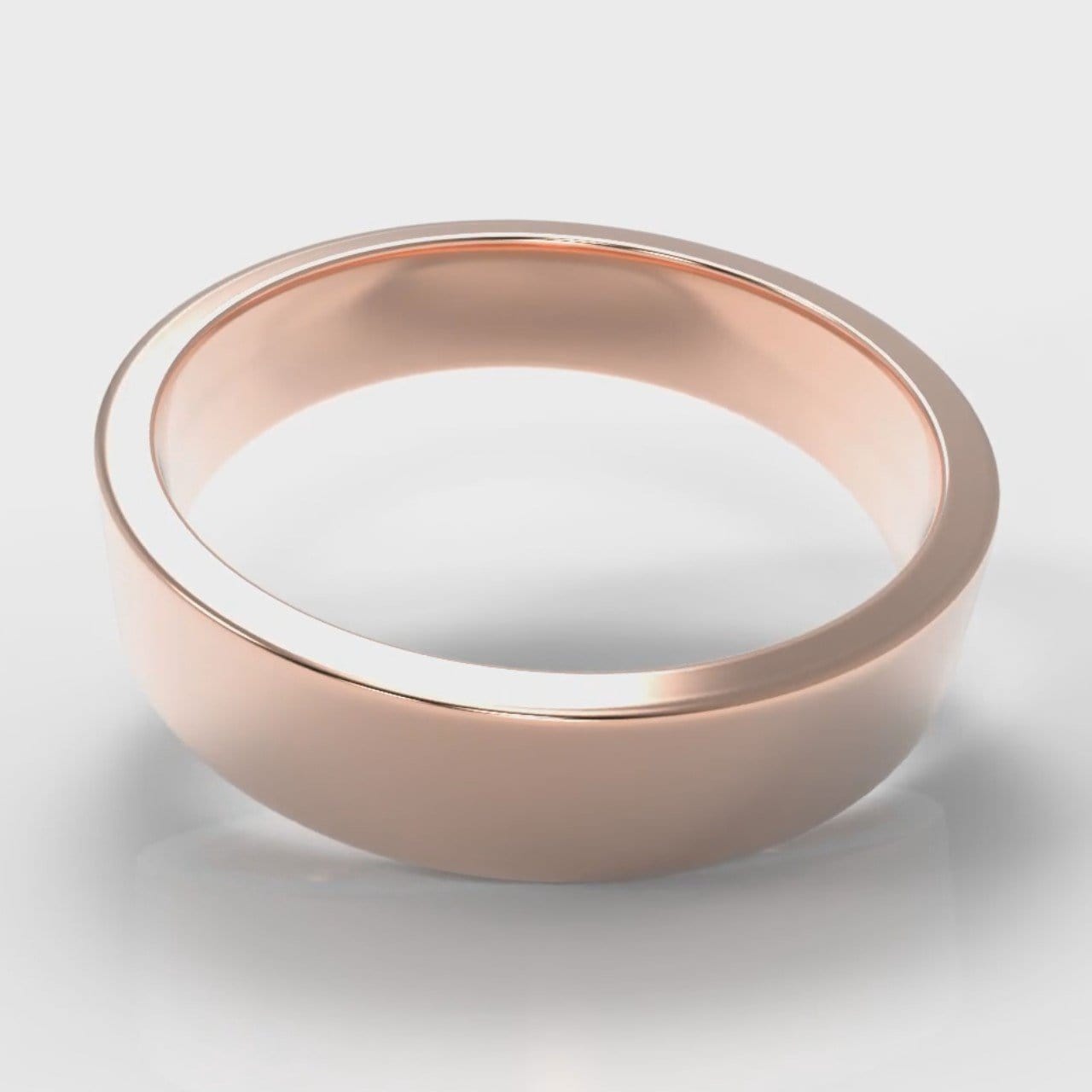 5mm Flat Top Comfort Fit Wedding Ring - Rose Gold