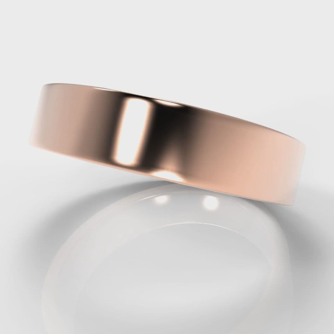 5mm Flat Top Comfort Fit Wedding Ring - Rose Gold