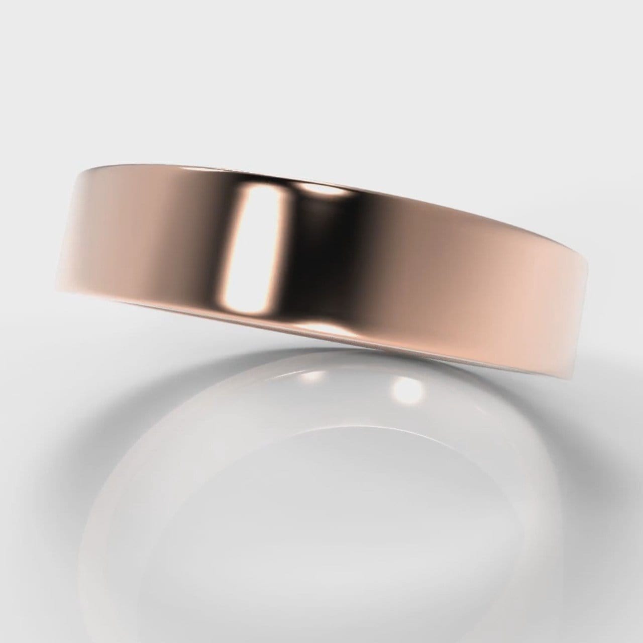 5mm Flat Top Comfort Fit Wedding Ring - Rose Gold