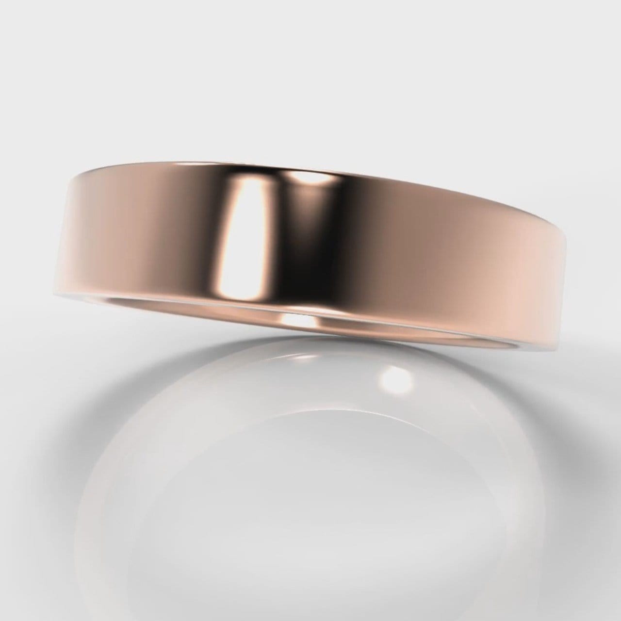 5mm Flat Top Comfort Fit Wedding Ring - Rose Gold