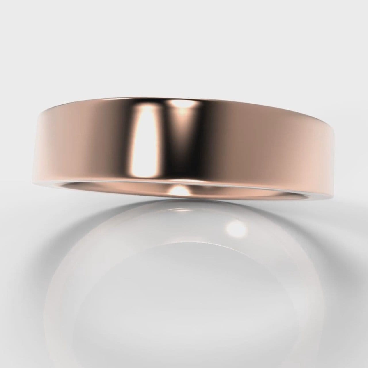 5mm Flat Top Comfort Fit Wedding Ring - Rose Gold