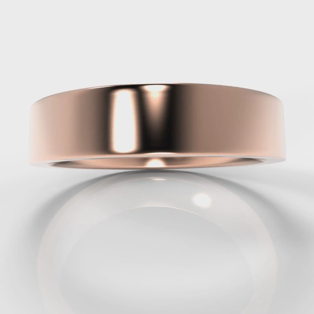 5mm Flat Top Comfort Fit Wedding Ring - Rose Gold