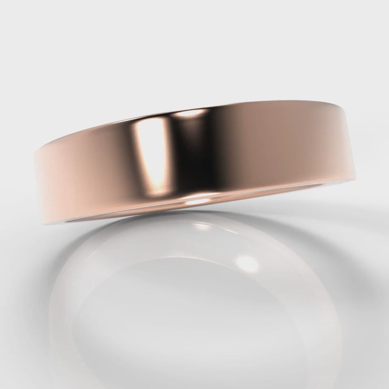 5mm Flat Top Comfort Fit Wedding Ring - Rose Gold