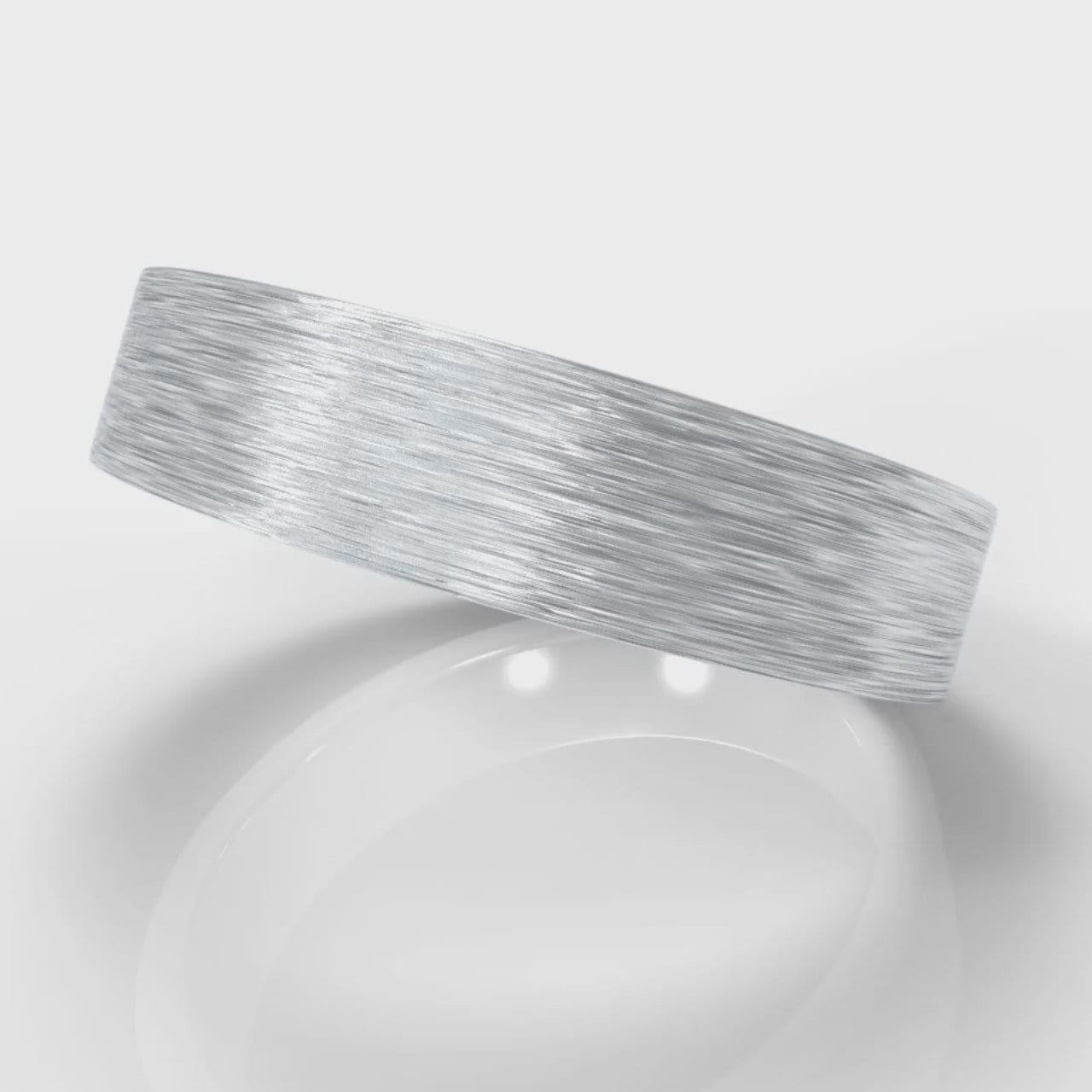 5mm Flat Top Comfort Fit Brushed Wedding Ring