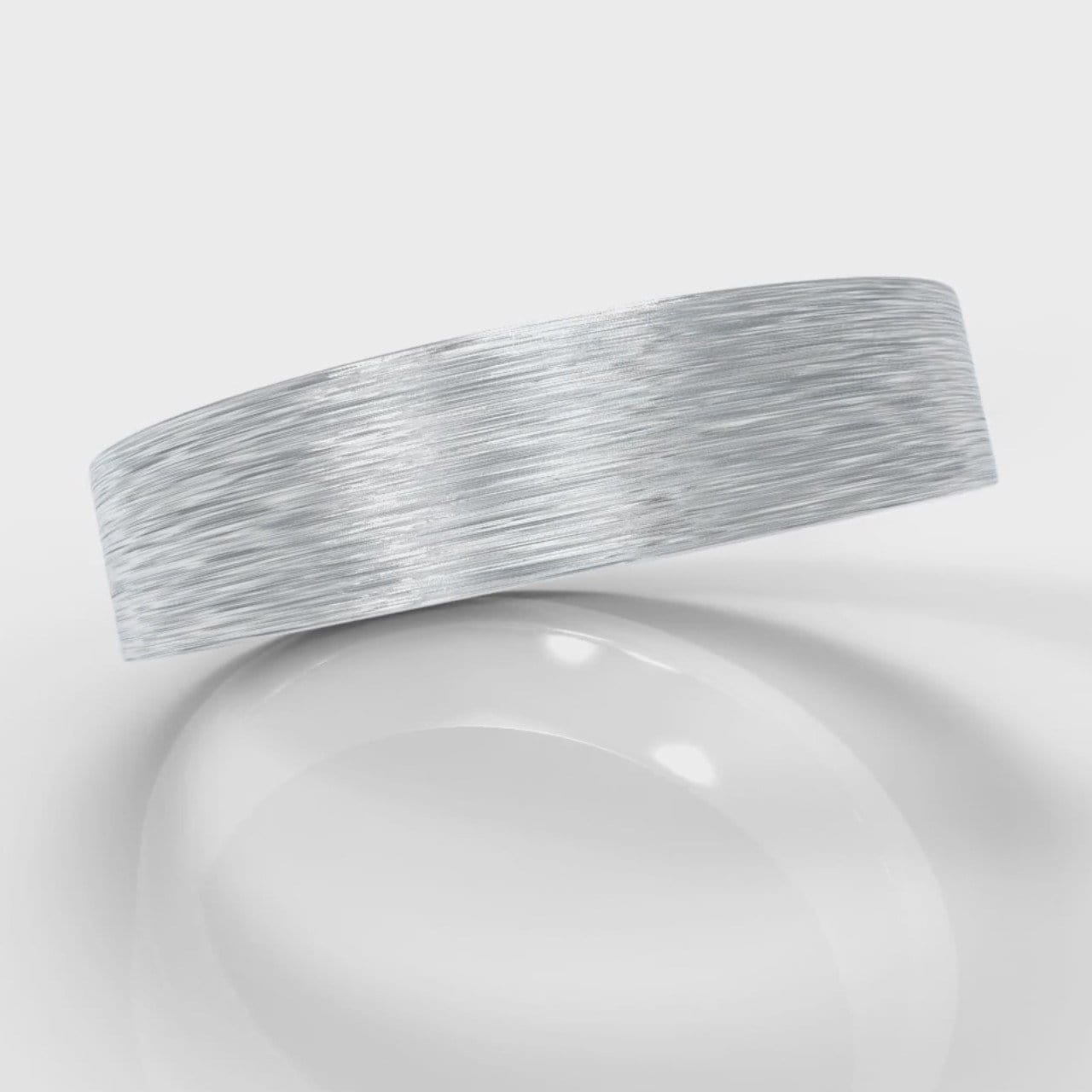 5mm Flat Top Comfort Fit Brushed Wedding Ring