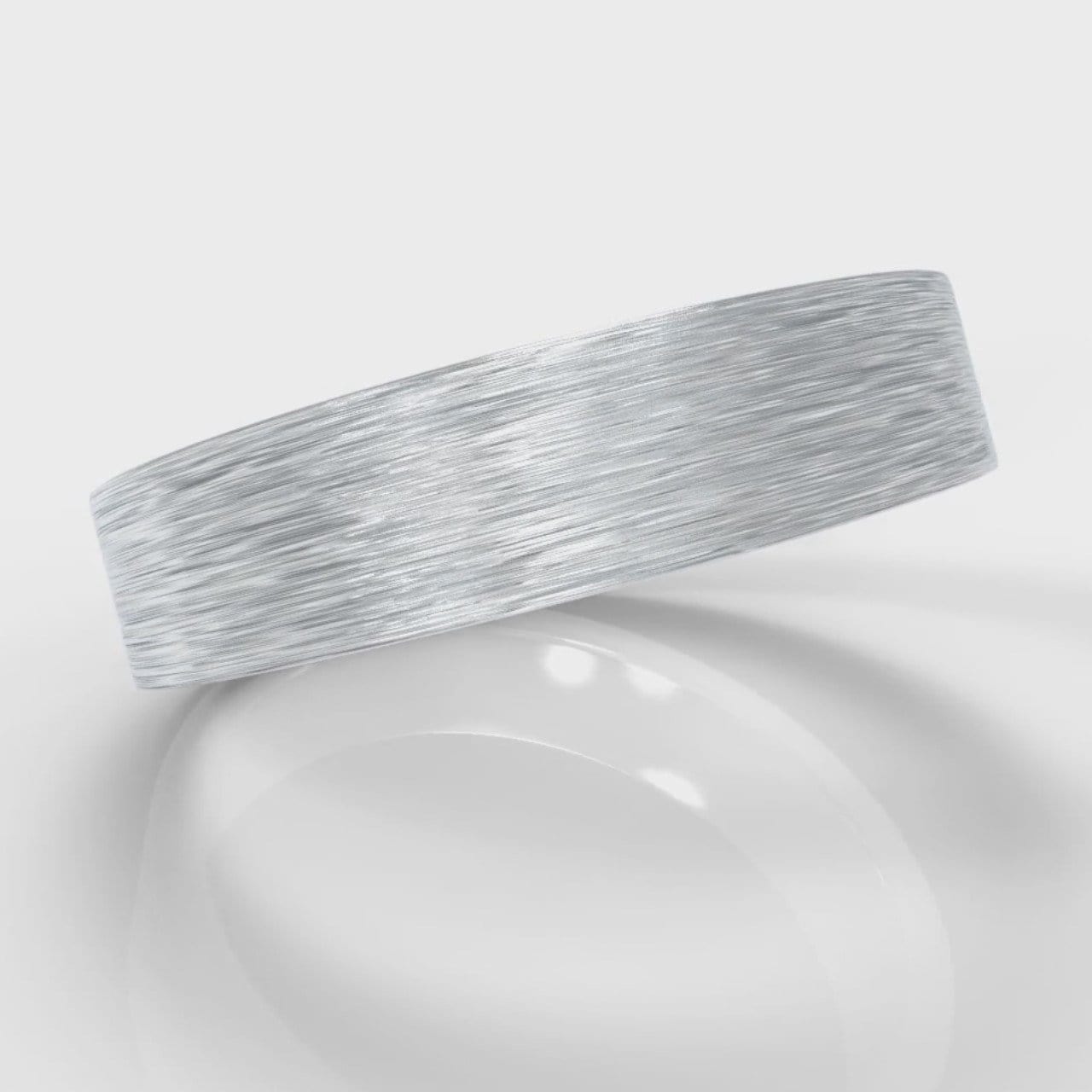 5mm Flat Top Comfort Fit Brushed Wedding Ring