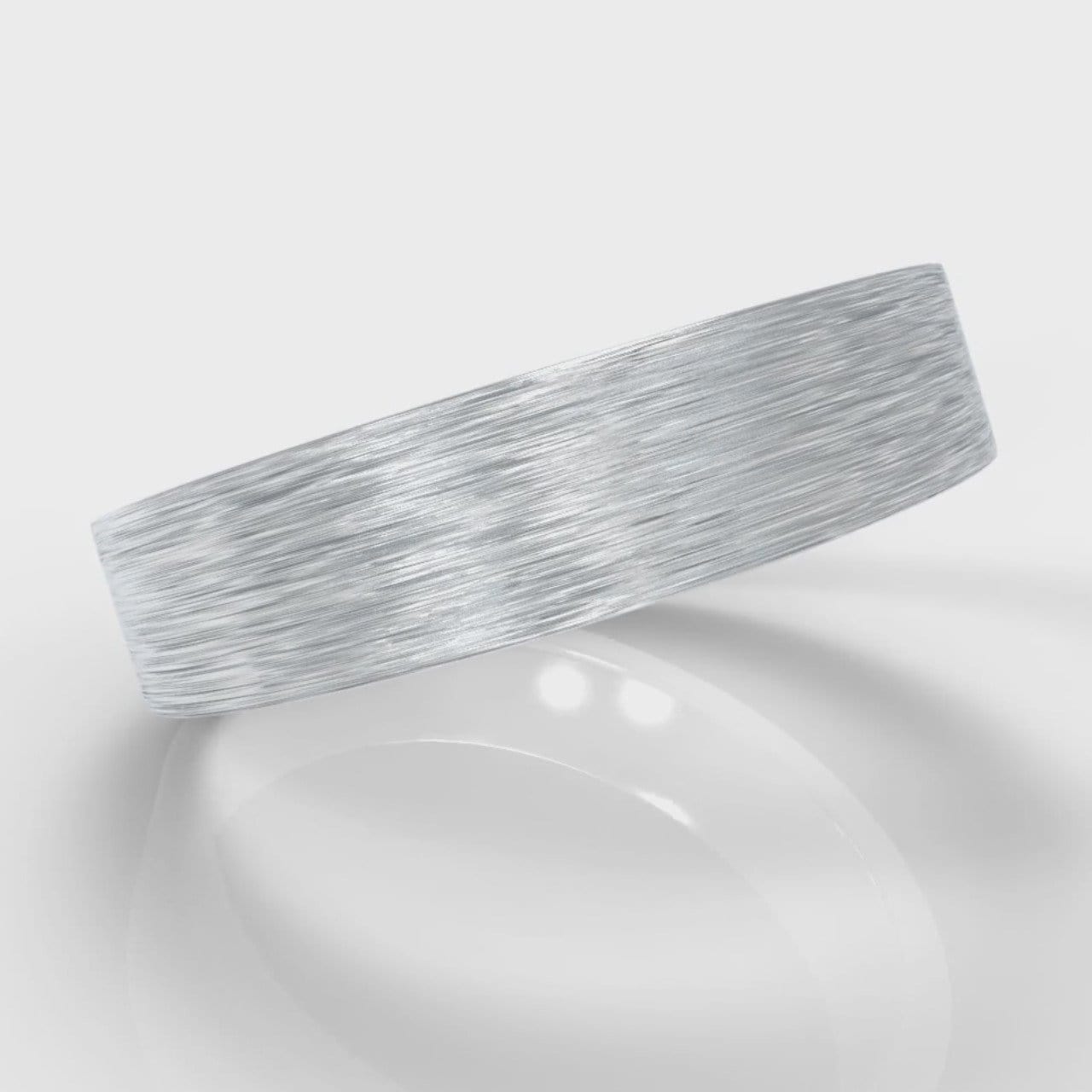 5mm Flat Top Comfort Fit Brushed Wedding Ring