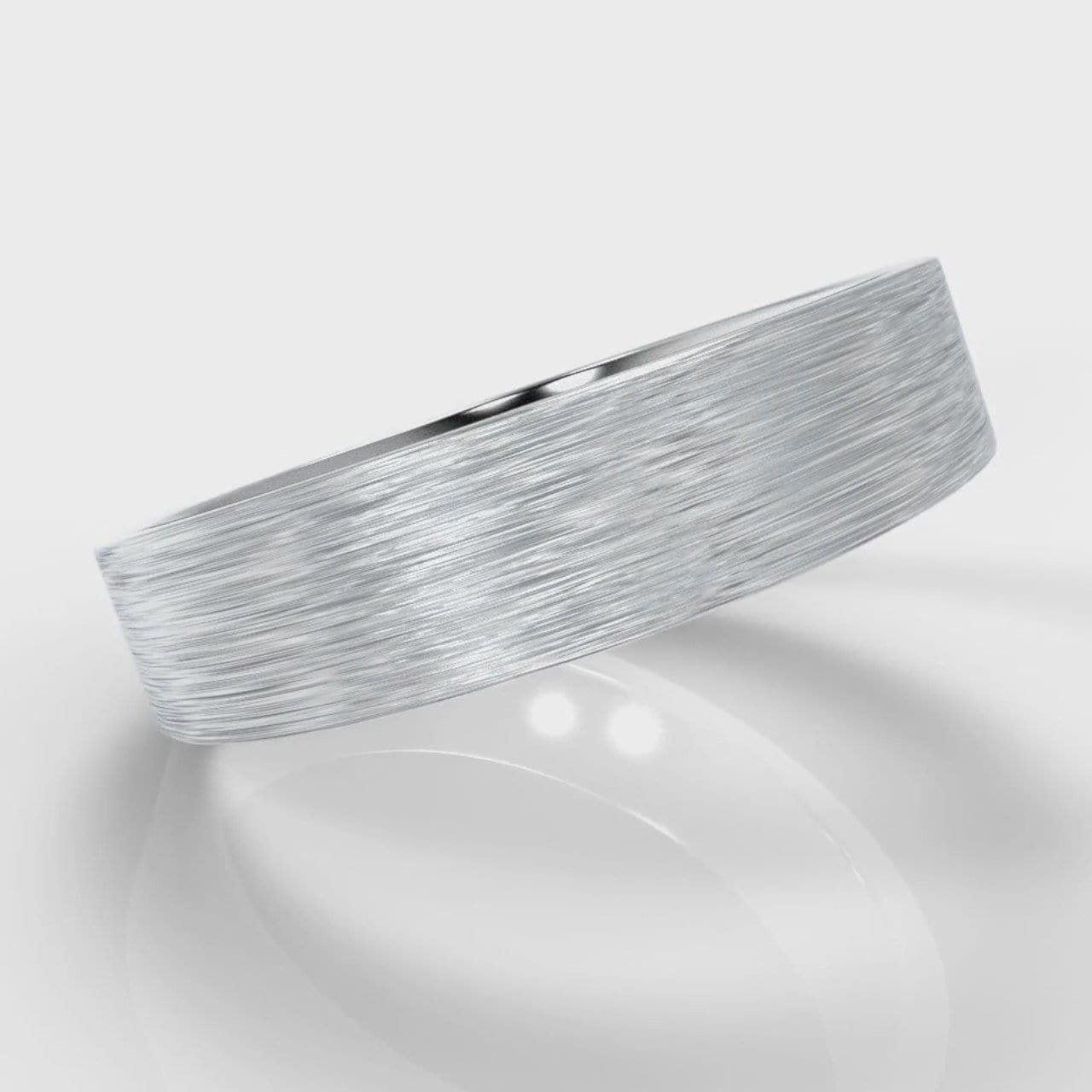 5mm Flat Top Comfort Fit Brushed Wedding Ring