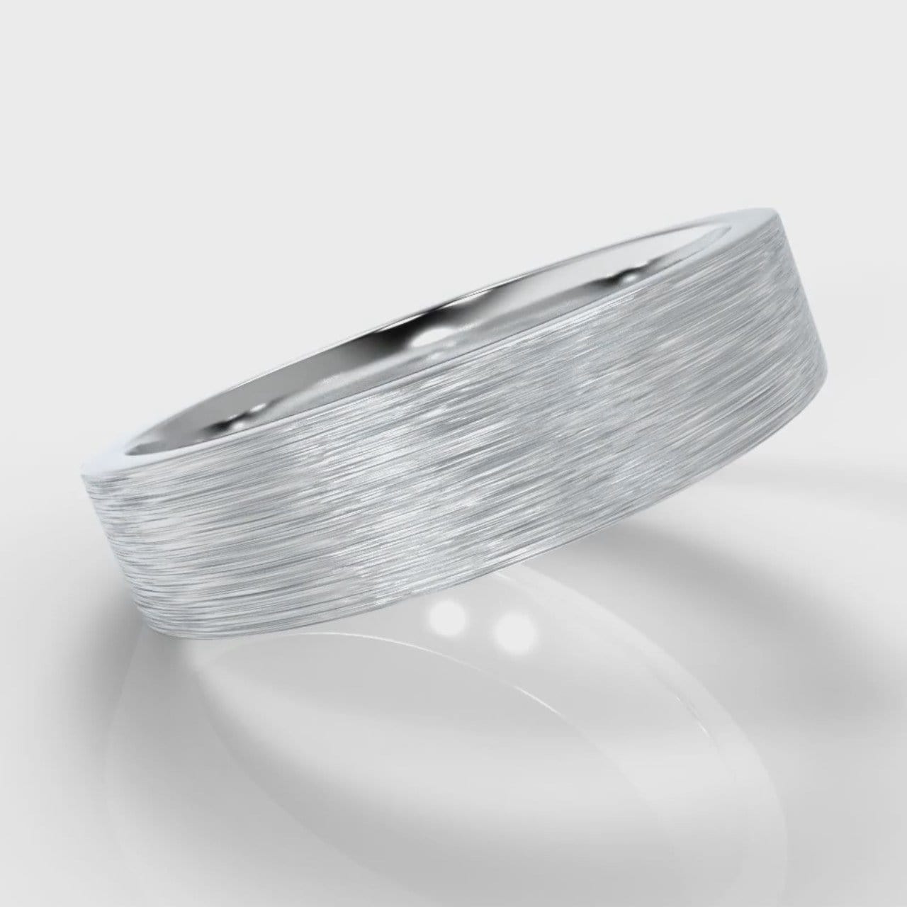5mm Flat Top Comfort Fit Brushed Wedding Ring