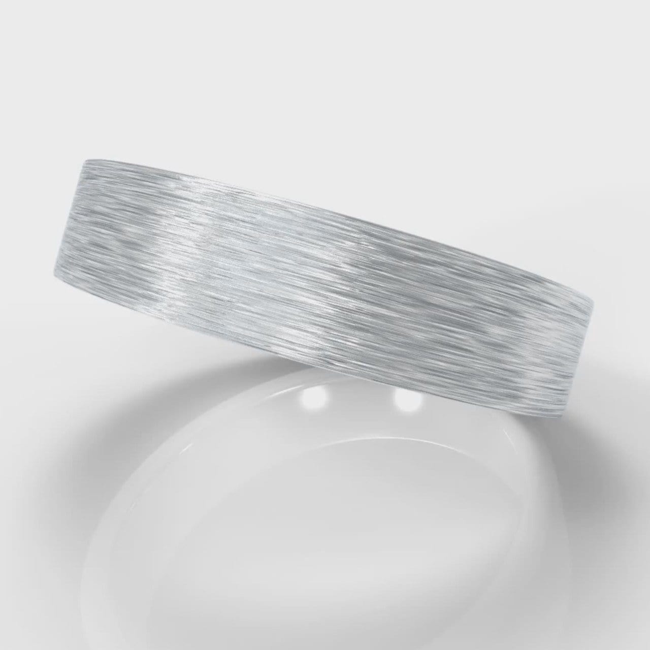 5mm Flat Top Comfort Fit Brushed Wedding Ring