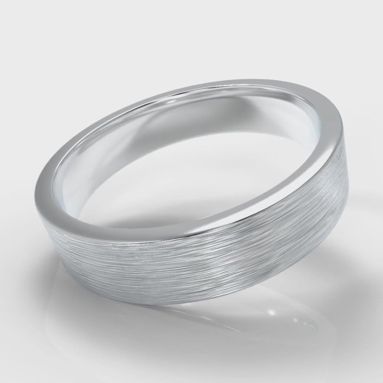 5mm Flat Top Comfort Fit Brushed Wedding Ring