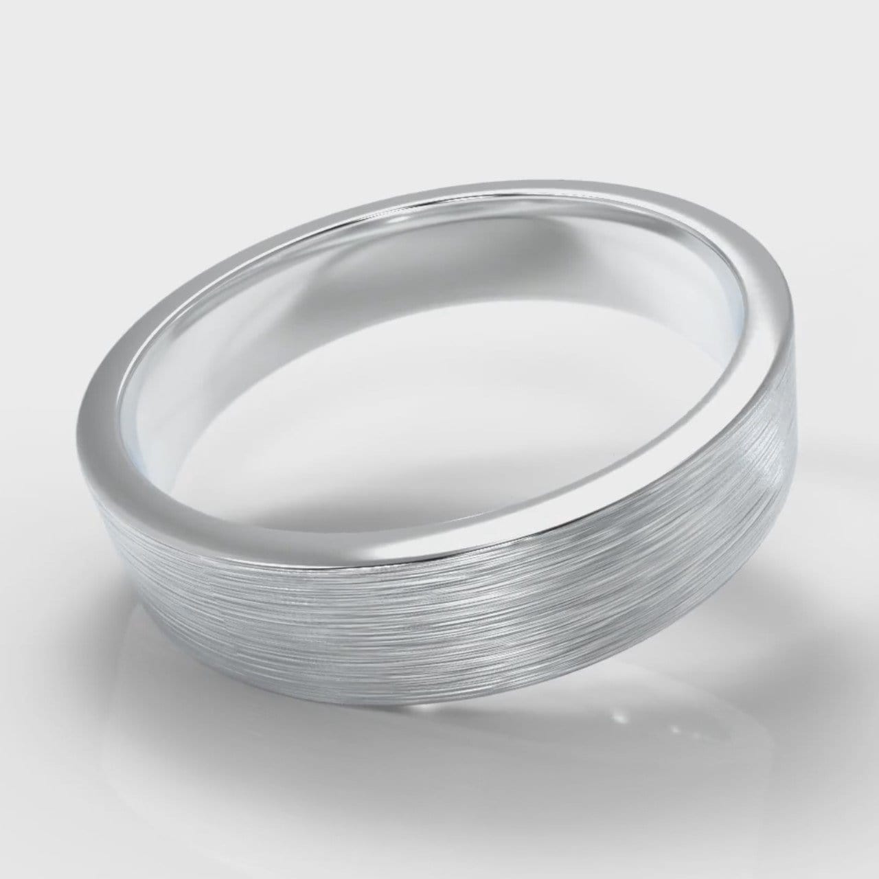 5mm Flat Top Comfort Fit Brushed Wedding Ring
