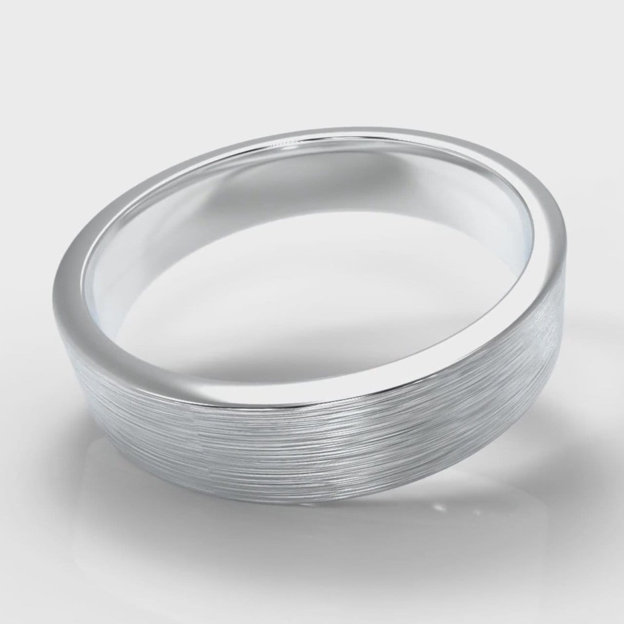 5mm Flat Top Comfort Fit Brushed Wedding Ring
