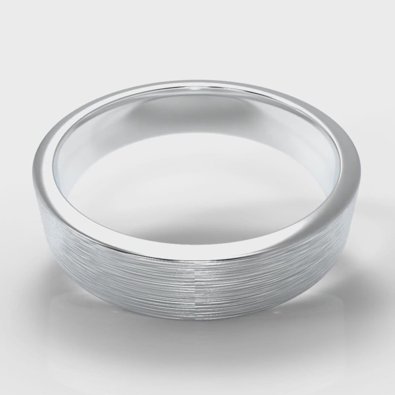 5mm Flat Top Comfort Fit Brushed Wedding Ring