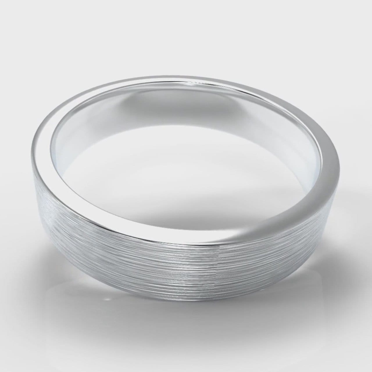 5mm Flat Top Comfort Fit Brushed Wedding Ring
