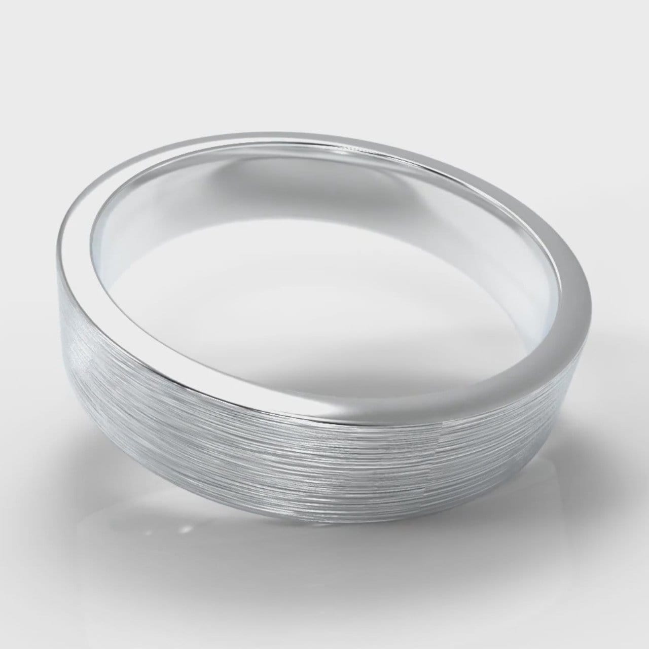 5mm Flat Top Comfort Fit Brushed Wedding Ring