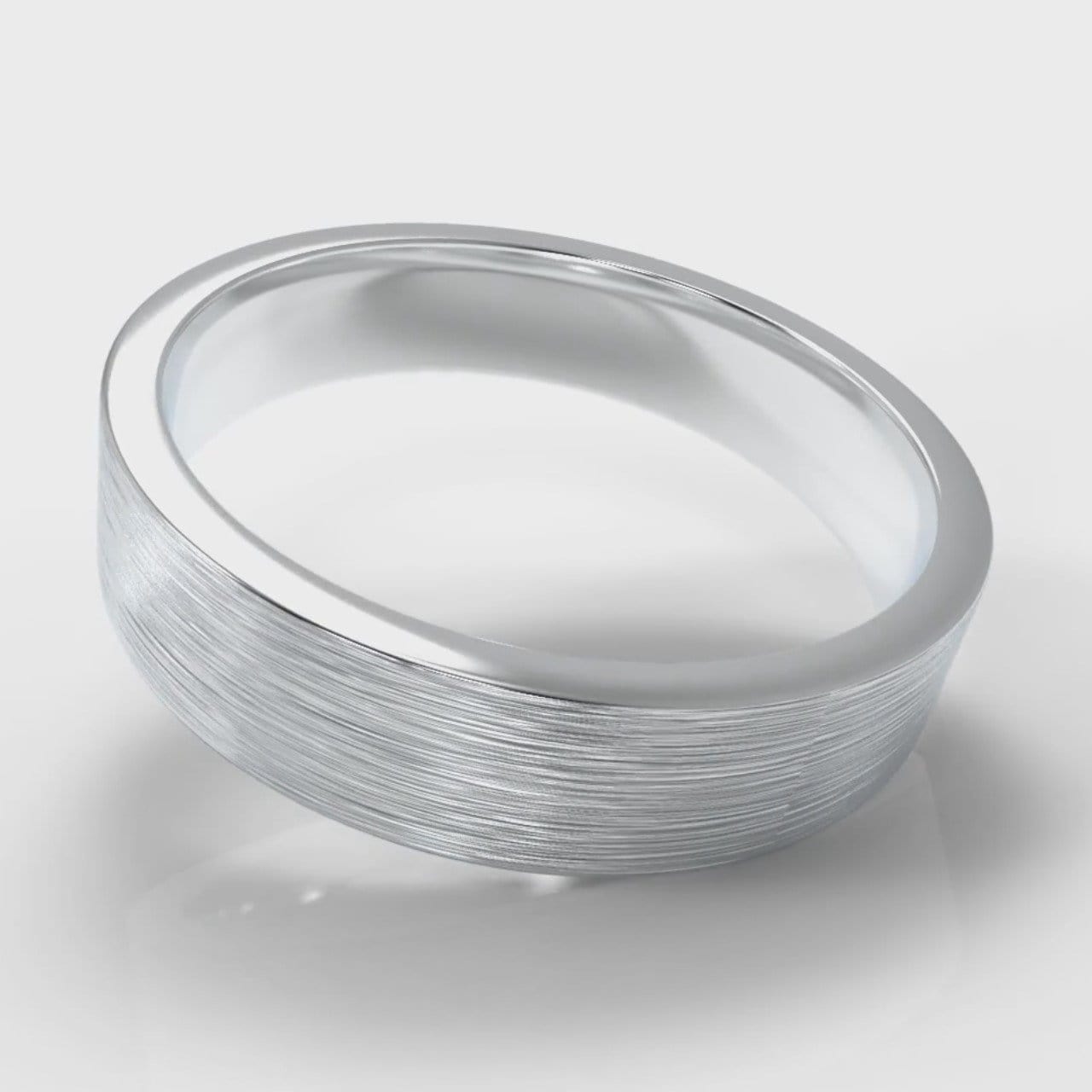 5mm Flat Top Comfort Fit Brushed Wedding Ring