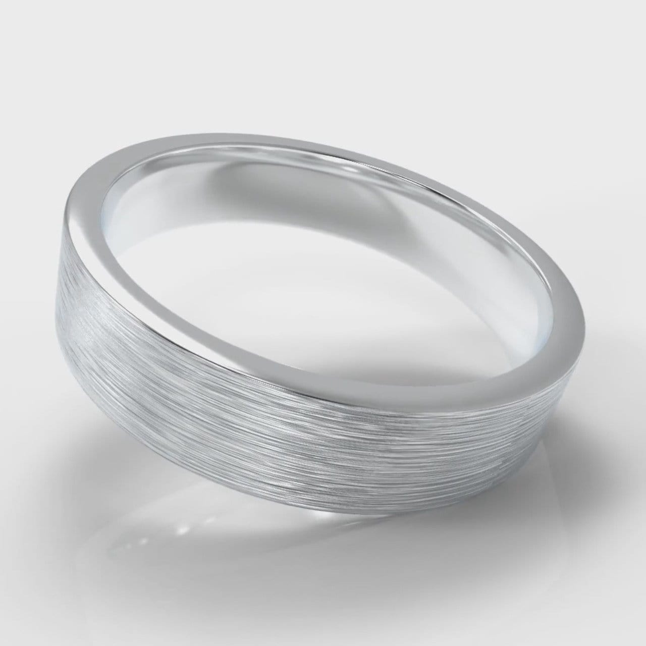5mm Flat Top Comfort Fit Brushed Wedding Ring