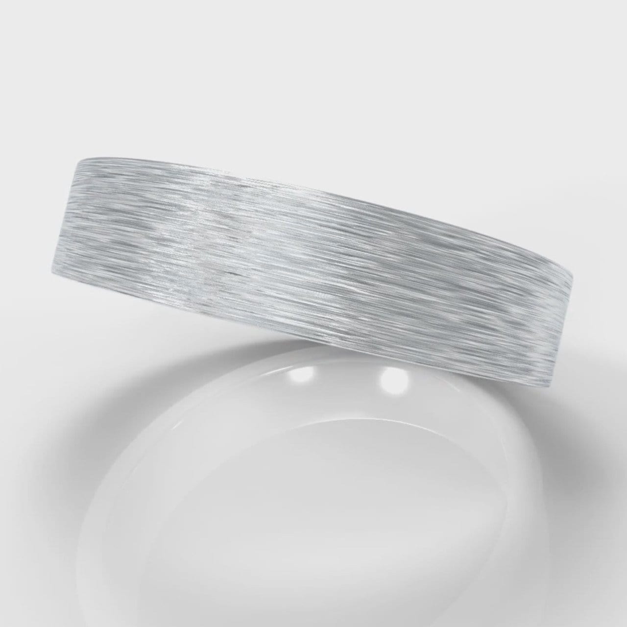 5mm Flat Top Comfort Fit Brushed Wedding Ring