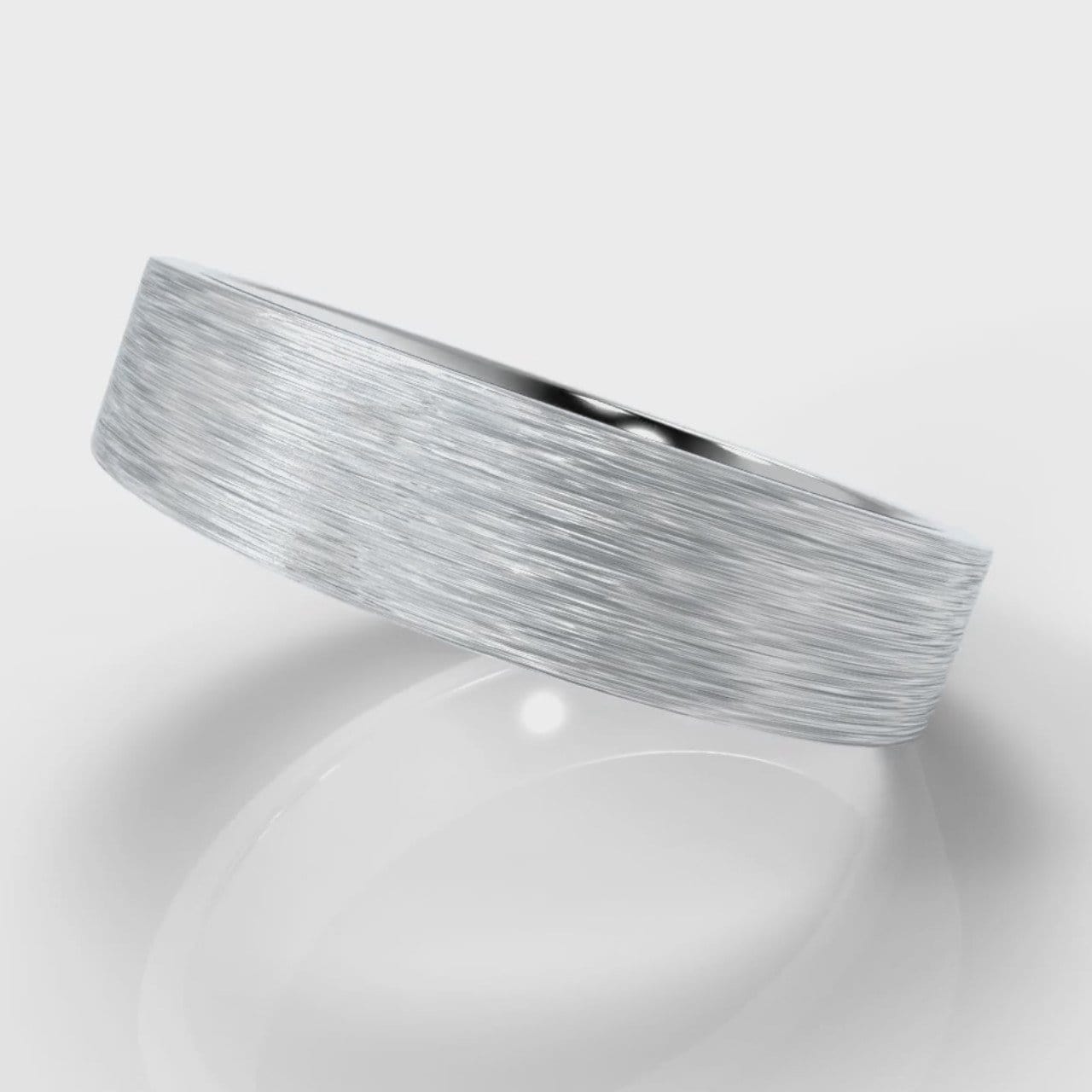 5mm Flat Top Comfort Fit Brushed Wedding Ring