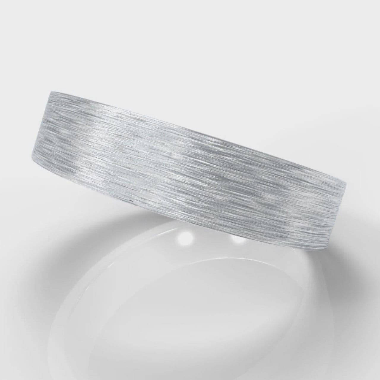 5mm Flat Top Comfort Fit Brushed Wedding Ring