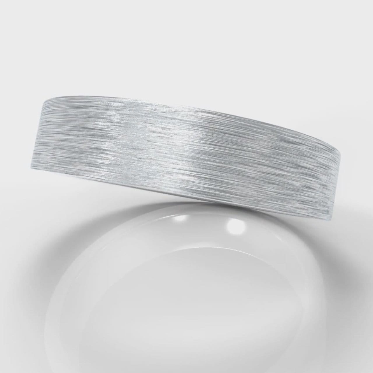 5mm Flat Top Comfort Fit Brushed Wedding Ring