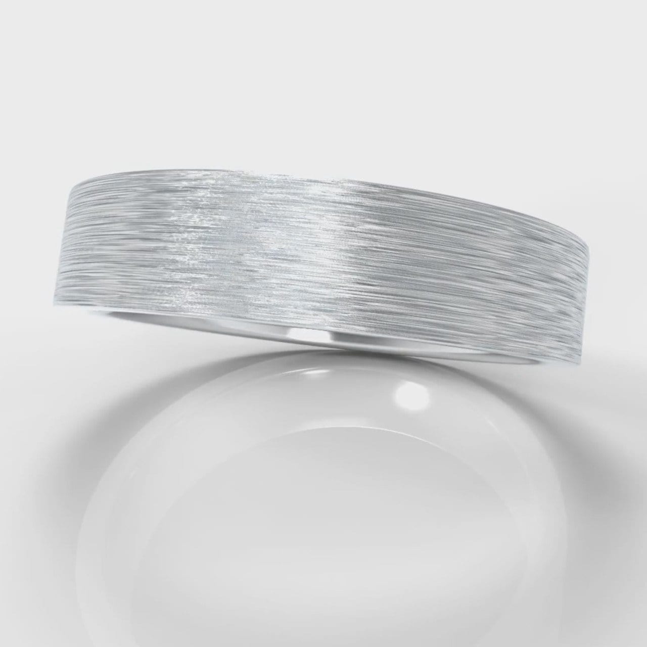 5mm Flat Top Comfort Fit Brushed Wedding Ring