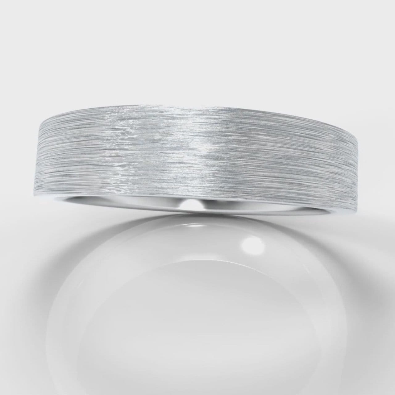 5mm Flat Top Comfort Fit Brushed Wedding Ring