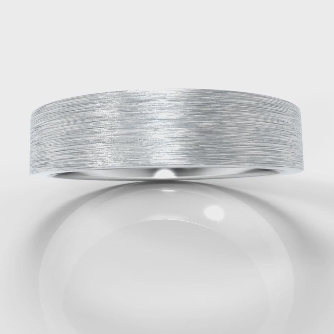5mm Flat Top Comfort Fit Brushed Wedding Ring