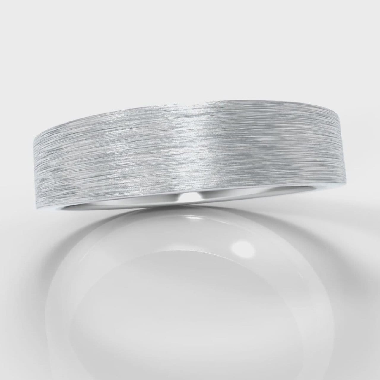 5mm Flat Top Comfort Fit Brushed Wedding Ring