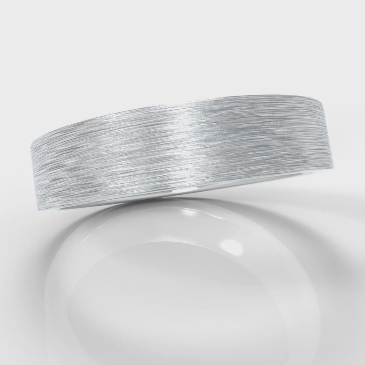 5mm Flat Top Comfort Fit Brushed Wedding Ring