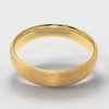 5mm Court Shaped Comfort Fit Brushed Wedding Ring - Yellow Gold