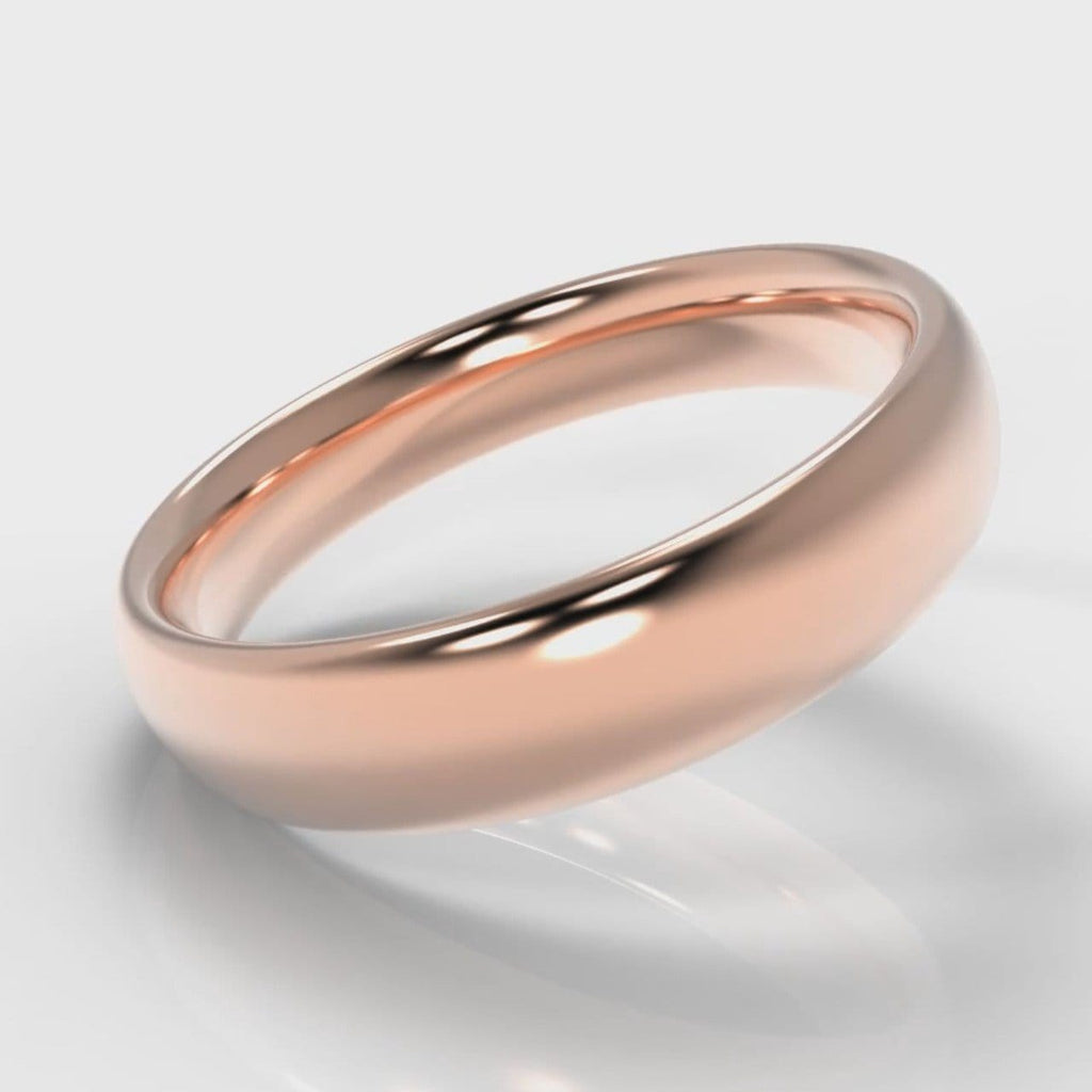 5mm Court Shaped Comfort Fit Wedding Ring - Rose Gold