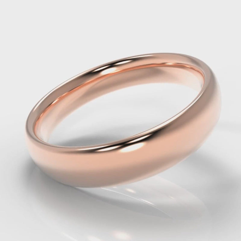 5mm Court Shaped Comfort Fit Wedding Ring - Rose Gold