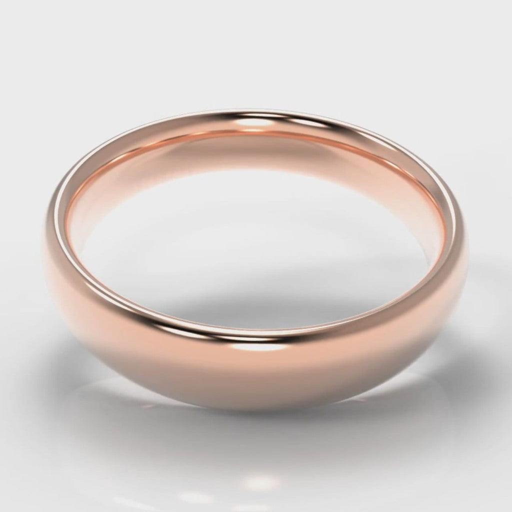 5mm Court Shaped Comfort Fit Wedding Ring - Rose Gold