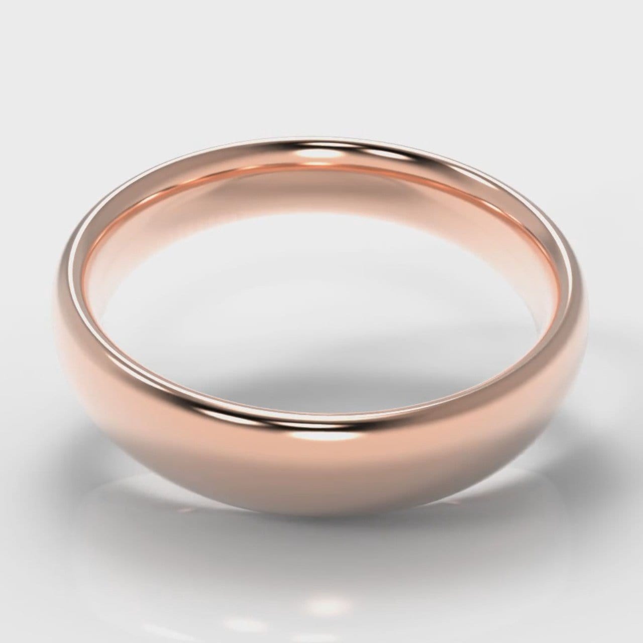 5mm Court Shaped Comfort Fit Wedding Ring - Rose Gold