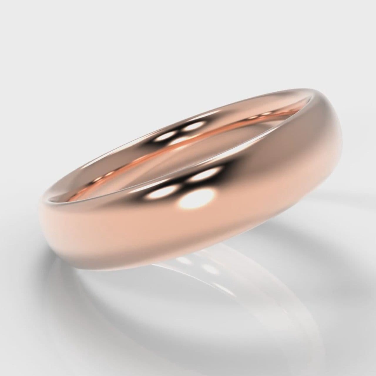 5mm Court Shaped Comfort Fit Wedding Ring - Rose Gold