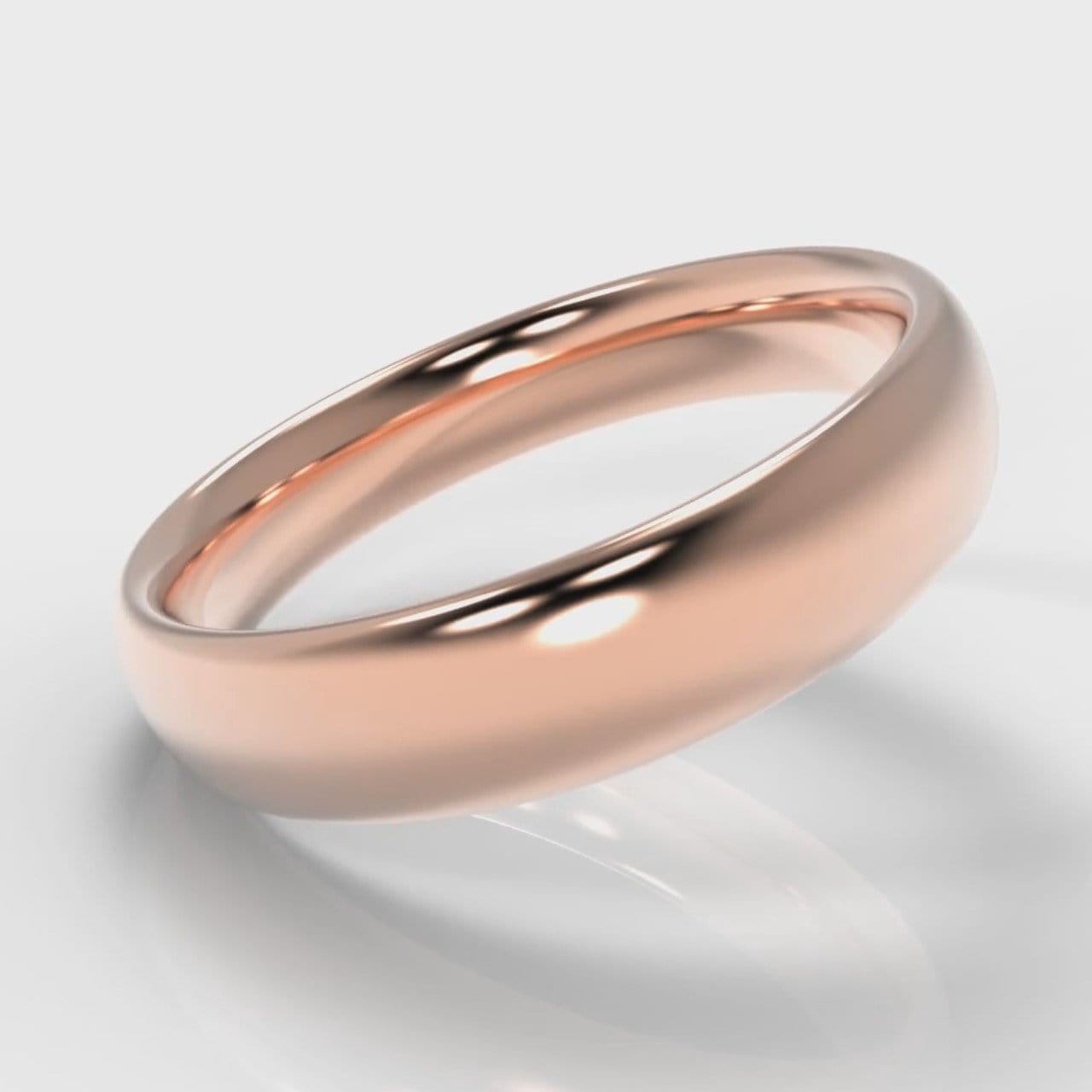 5mm Court Shaped Comfort Fit Wedding Ring - Rose Gold