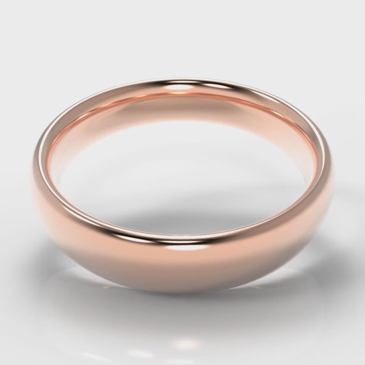 5mm Court Shaped Comfort Fit Wedding Ring - Rose Gold